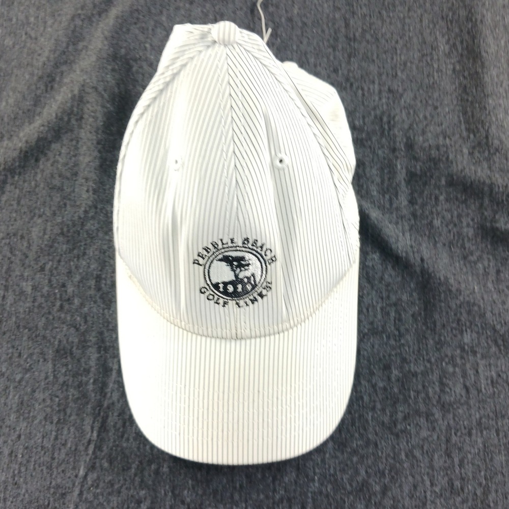 Pebble Beach Golf Links Legendary Headwear White Pinstripe Adjustable Hat Cap